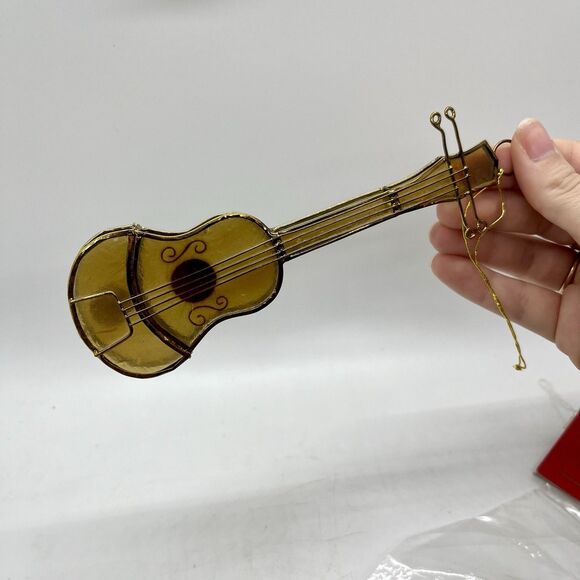 Vintage Capiz Shell Banjo Guitar Christmas Ornaments Instruments Philippines - Picture 2 of 6